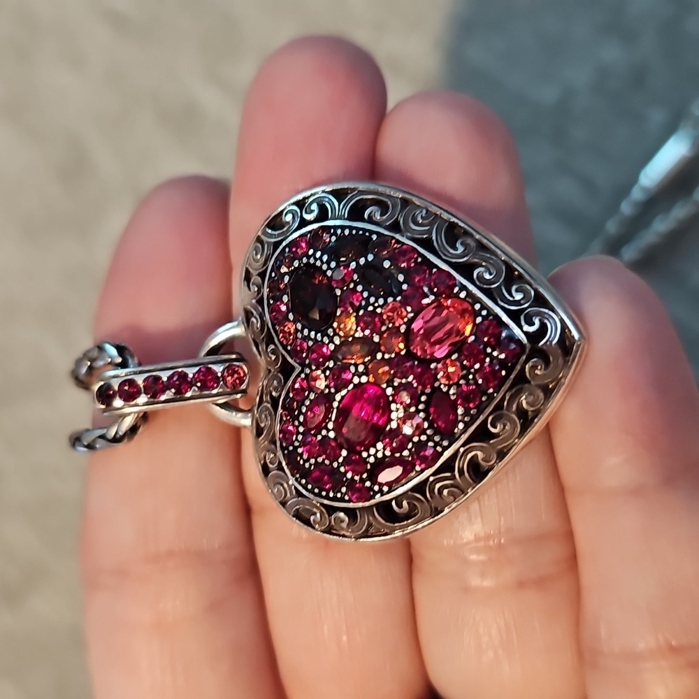 Brighton Heart Pendant Necklace with Pink Accents - Picture 5 of 5